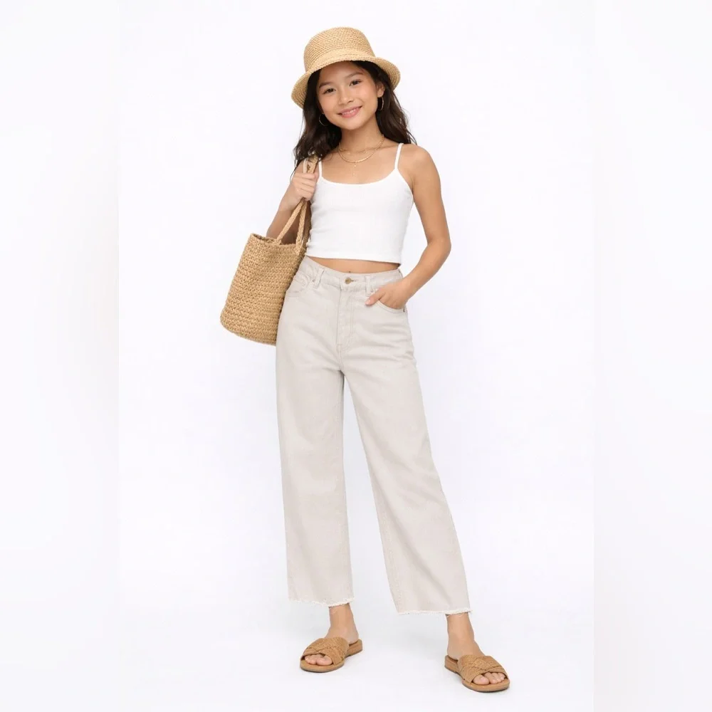 Zara Kids Beige Wide-Leg Pants
